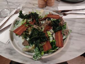 caesar salad with artichokes... not so much of a caesar salad but a nice salad nevertheless at Mildreds - Covent Garden in London