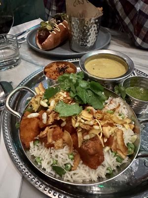 Kiri hodi (wow!) and sausage and sauerkraut bun  at Mildreds - Covent Garden in London