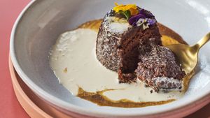 Spiced sticky toffee pudding at Mildreds - Covent Garden in London
