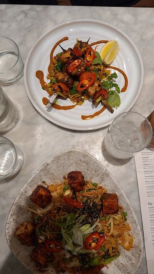 The tofu was very spicy, but so tasty! I loved! at Mildreds - Covent Garden in London