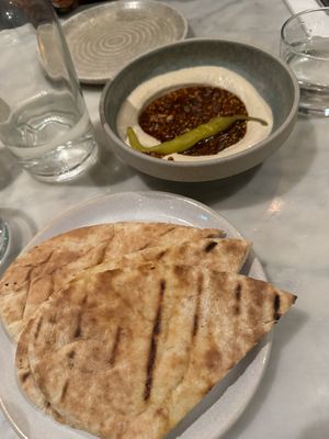 Hummus with extra pitta   at Mildreds - Covent Garden in London