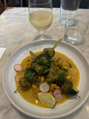 Mojo verde chick+n skewers  at Mildreds - Covent Garden in London