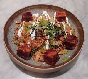 Vegan Salt & Pepper Tofu Bokkeumbap at Mildreds - Covent Garden in London