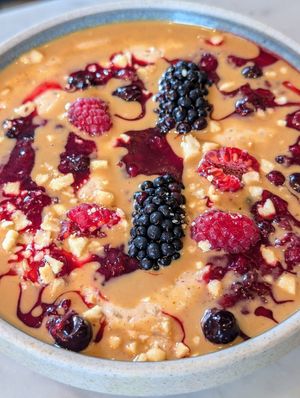 Porridge with fruit and nut butter at Mildreds - Covent Garden in London