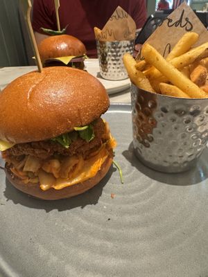 Korean burger  at Mildreds - Covent Garden in London