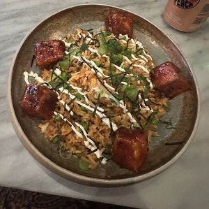 Vegan tofu and rice bowl!  at Mildreds - Covent Garden in London