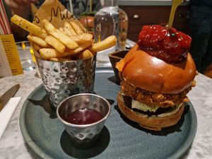 Christmas burger! at Mildreds - Covent Garden in London