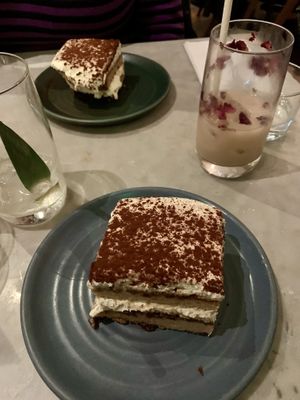 White chocolate mousse tiramisu   at Mildreds - Covent Garden in London