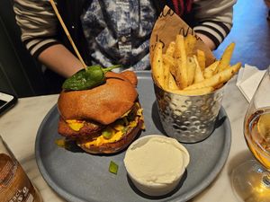 Fried chicken burger at Mildreds - Covent Garden in London