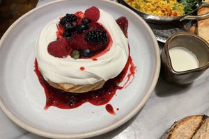 Berry pancakes  at Mildreds - Covent Garden in London