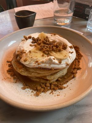 Banana caramel pancakes  at Mildreds - Covent Garden in London