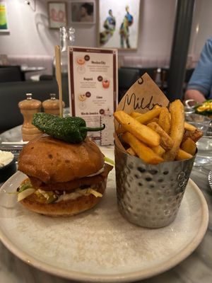 Caesar chick'n burger at Mildreds - Covent Garden in London