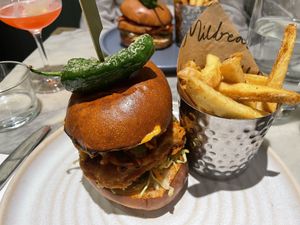 Korean kimchi burger  at Mildreds - Covent Garden in London