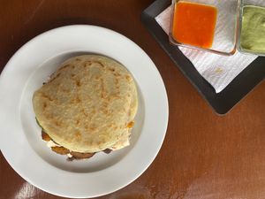 Arepa at Kaxapa Factory in Playa Del Carmen