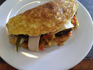 Vegan cornpancake with tofu at Kaxapa Factory in Playa Del Carmen