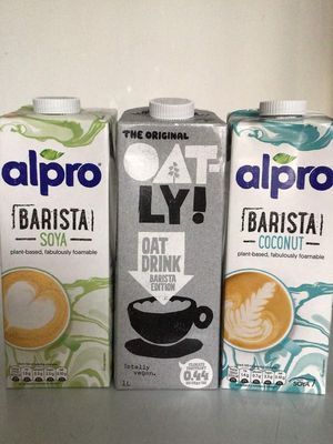 We do soya, oat and coconut alternatives to cow's milk. at Bread and Butterflies in West Bridgford
