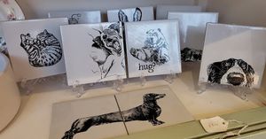 hand drawn coasters at Bread and Butterflies in West Bridgford