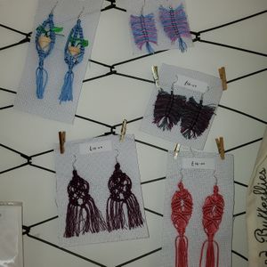 macrame earrings at Bread and Butterflies in West Bridgford