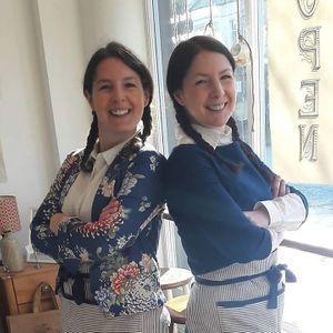 Lisa and Linsey, the owners and artists at Bread and Butterflies in West Bridgford