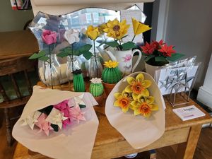 origami blooms at Bread and Butterflies in West Bridgford