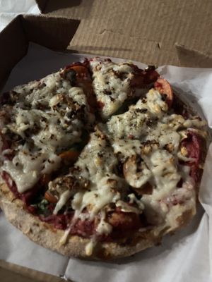 Garlic veggie w/ whole wheat crust and vegan cheese  at Pizza Port - Ocean Beach in San Diego
