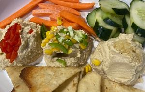 Hummus Trio  at Oggi's - Point Loma in San Diego