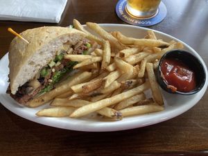 Half a Beyond burger  at Oggi's - Point Loma in San Diego