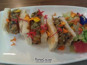 Veg croquette sandwich at Sustaina in Bangkok