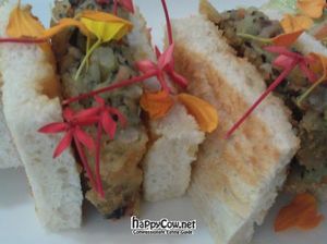 Veg croquette sandwich at Sustaina in Bangkok