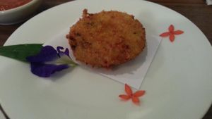 single potato croquet at Sustaina in Bangkok