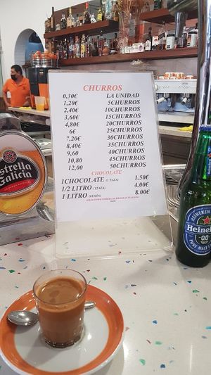Churro menu at Churrería Hubara in Lanzarote