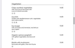Veggie Menu english  at Tipografia in Funchal