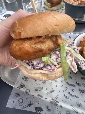 Vegan chicken sandwich   at Fat Hippo in Liverpool