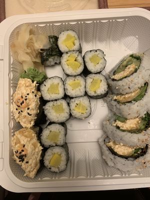 Mixed vegan rolls  at Ogenki in Vancouver