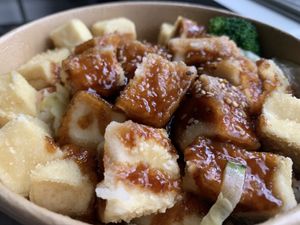 Teriyaki tofu and rice   at Ogenki in Vancouver