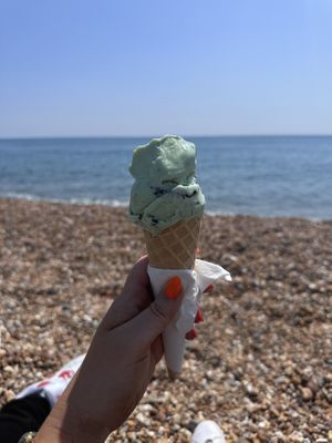 Mint choc chip vegan ice cream!   at The World Famous Pump Room in Brighton