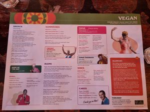 Vegan menu at Corzo Lounge in Reigate