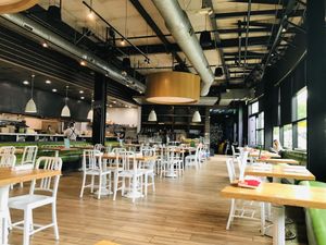 Gorgeous inside dining at True Food Kitchen in Santa Monica