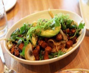 teriyaki brown rice bowl at True Food Kitchen in Santa Monica