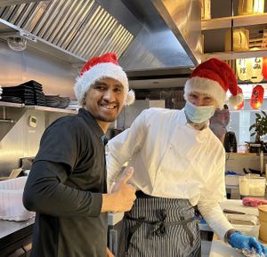 Our sushi chefs having fun during the festive season 🥰🥰🥰  at Maki & Ramen in Glasgow