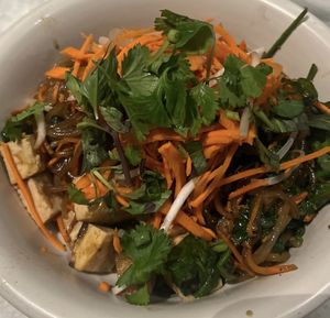 korean noodle bowl with tofu  at True Food Kitchen in Newport Beach