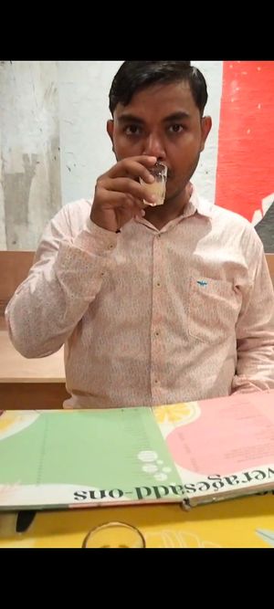 Taking another refreshment  at Vegan Vogue in Bangalore