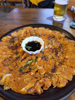 Kimchi pancakes at Haroo Korean Restaurant in Langkawi
