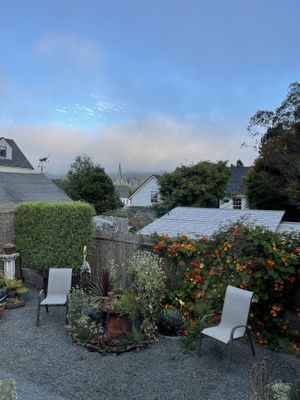 Outside at Frankie's in Mendocino