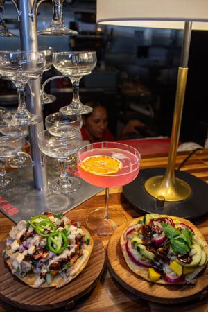 Ceviche and Agua Chile Tostada at Yaqui Zen Kitchen in Las Vegas