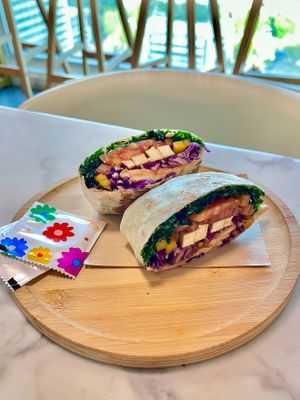 Vegan Wrap (Smoked tofu, tomatoes, pepper, kale and more) at Young Vegan - 有样纯素西点 in Shenzhen