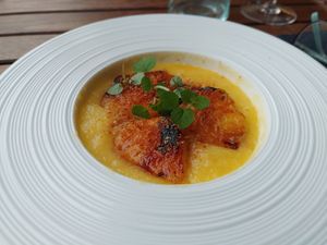 Creme Brulee mit Ananas at Cancan in Rouen