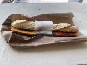 sandwich (from a vegan pop up!)   at Bonjour Patisserie in San Diego