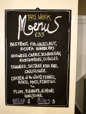 Fixed Menu at Foxglove in Barmouth