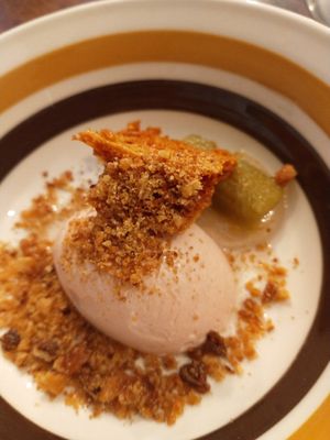 Rhubarb, honeycomb, damsel parfait.... at Foxglove in Barmouth
